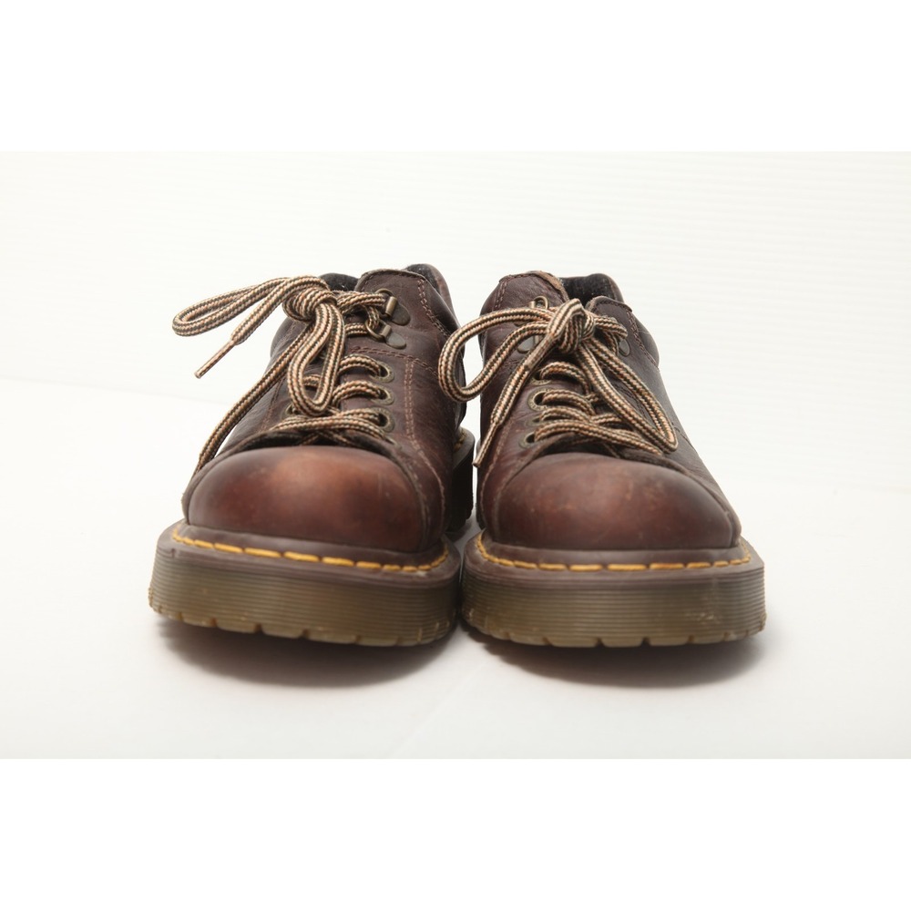 Dr. Martens Mens US 8 Oxfords Grizzly Brown Leather Low Top Lace Up Chunky - Picture 3 of 14